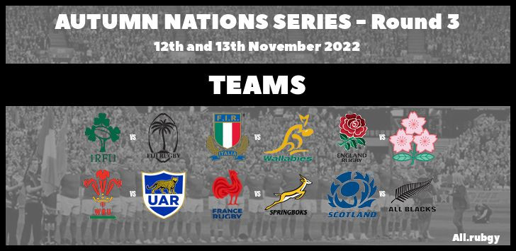Autumn Nations Series 2023 - Round 3 Team Announcements