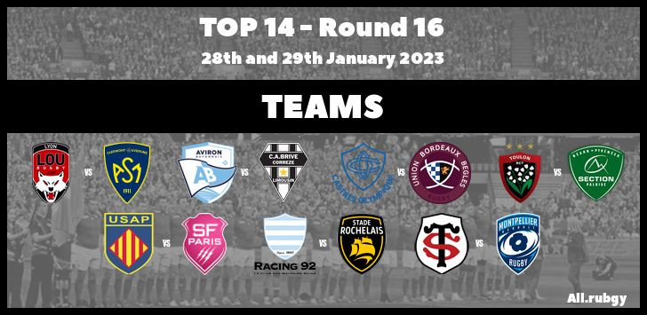 Top 14 2023 - Round 16 Team Announcements