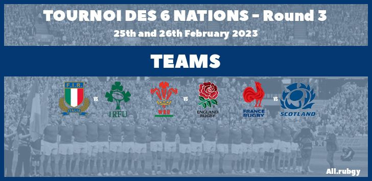 6 Nations 2023 - Round 3 Team Announcements