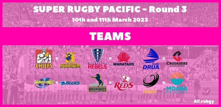 Super Rugby 2023 - Round 3 Team Announcements