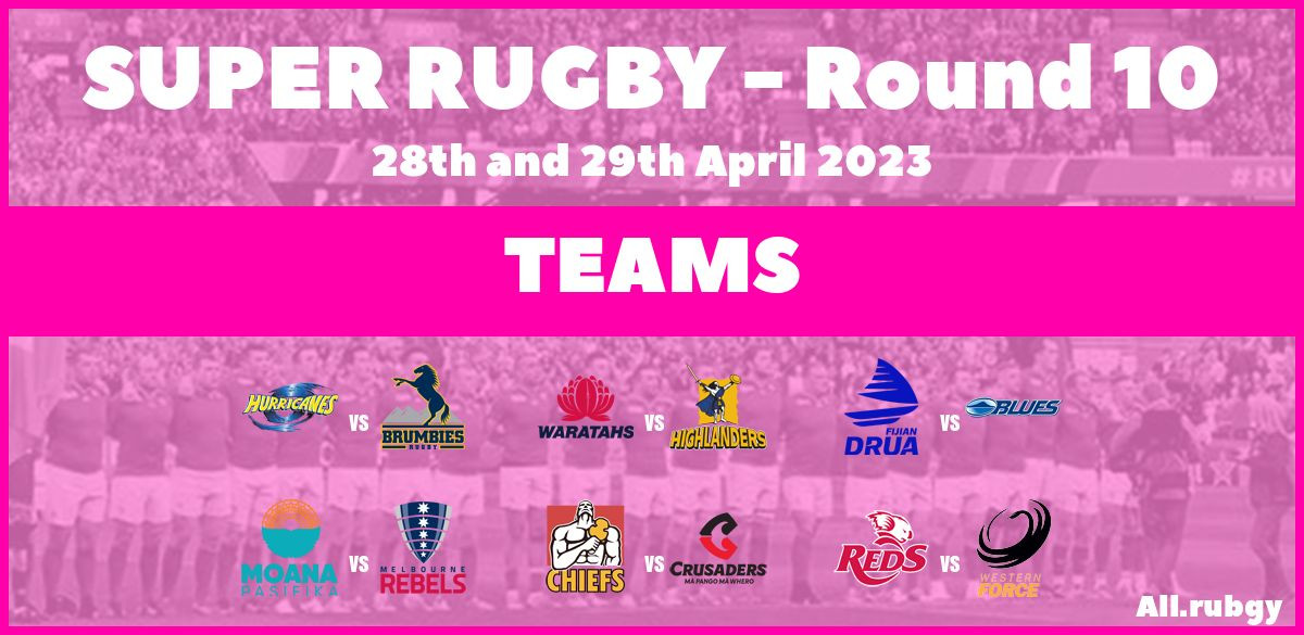 Super Rugby Pacific 2023 - Round 10 Team Announcements