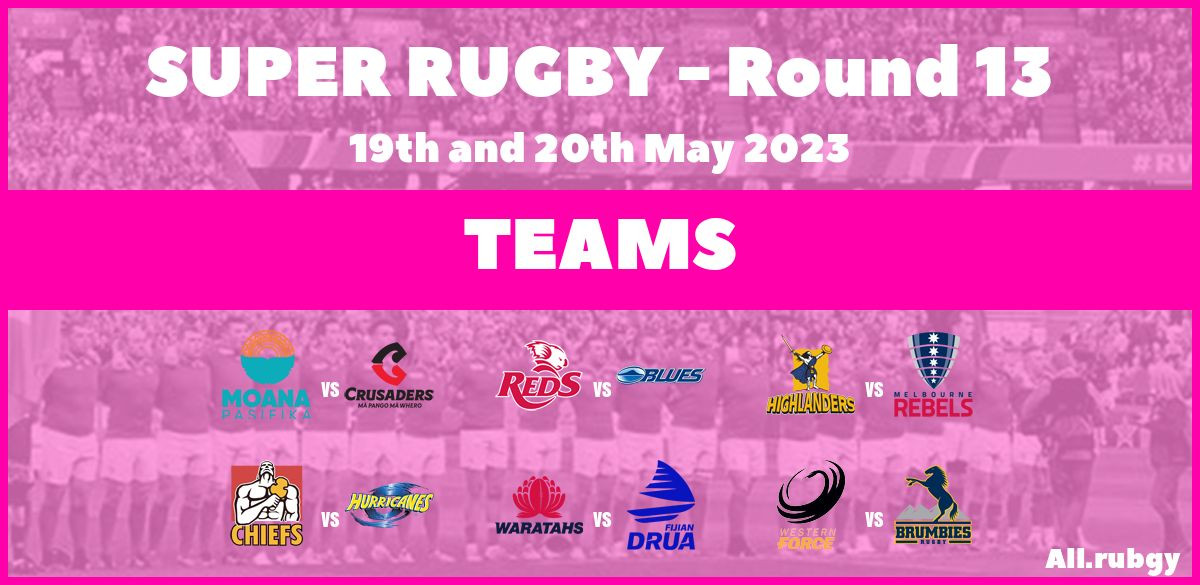 Super Rugby 2023 - Round 13 Team Announcements