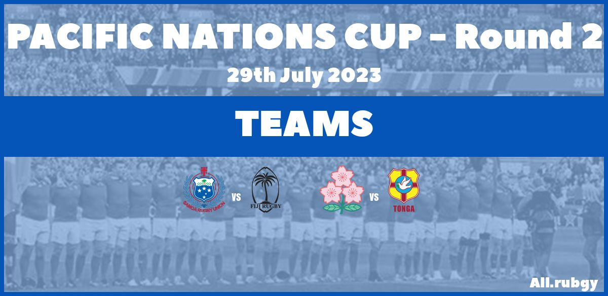 Pacific Nations Cup 2023 - Round 2 Team Announcements