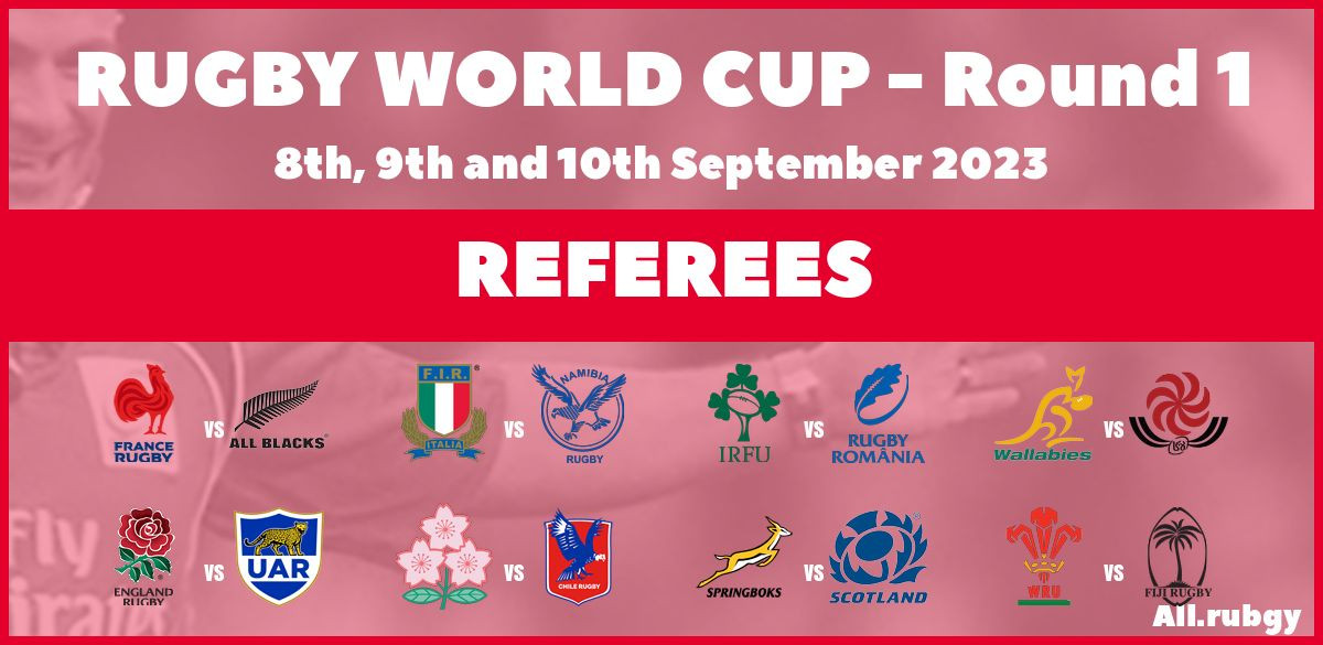 Rugby World Cup - Round 1 : Referee Appointments