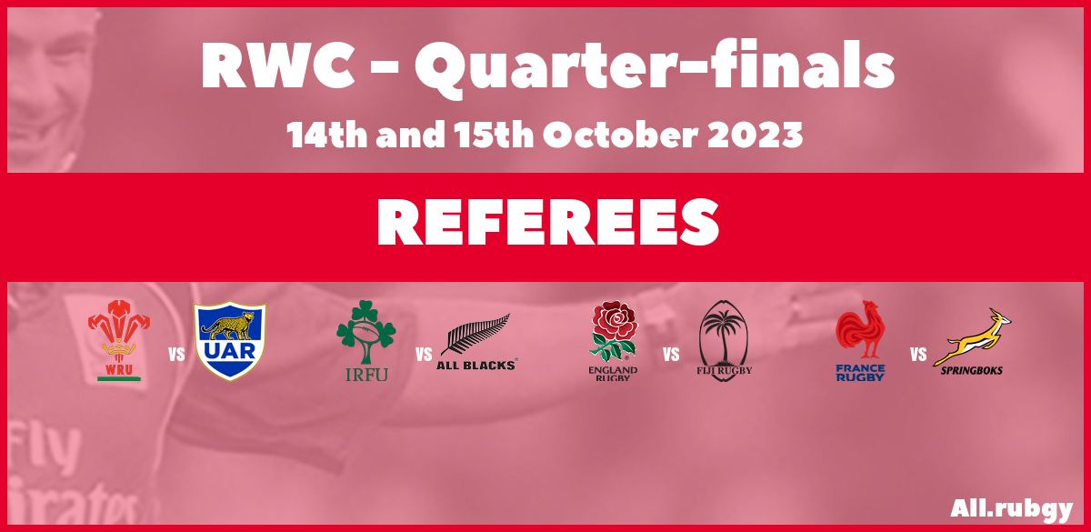 Official appointments for RWC 2023 quarter-finals 