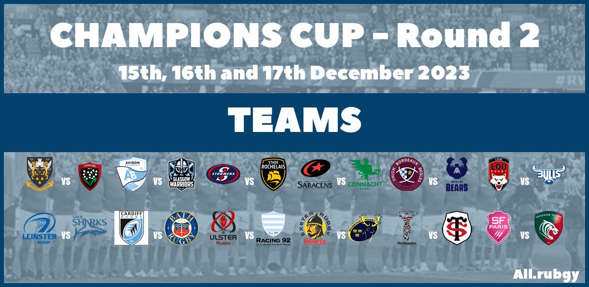 Champions Cup 2024 Round 2 Team Announcements All.Rugby