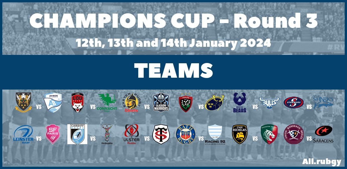 Champions Cup 2024 Round 3 Team Announcements All.Rugby