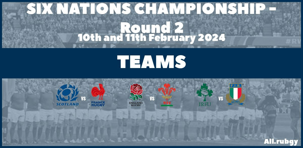 Six Nations 2024 - Round 2 Team Announcements