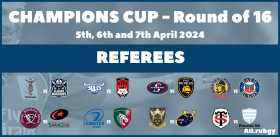 Champions Cup - Round of 16 : Referee Appointments