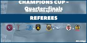 Champions Cup - Quarter-finals : Referee Appointments
